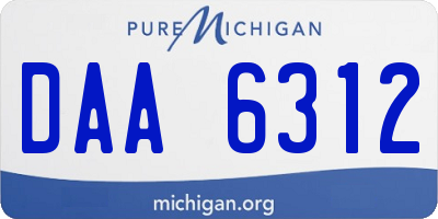 MI license plate DAA6312