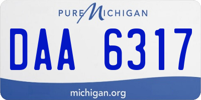 MI license plate DAA6317