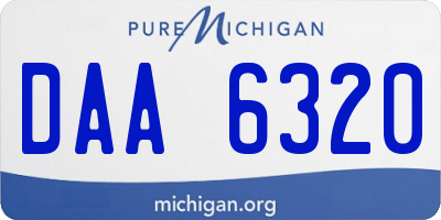 MI license plate DAA6320