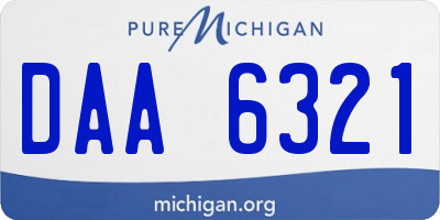 MI license plate DAA6321