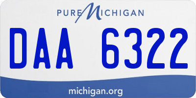 MI license plate DAA6322