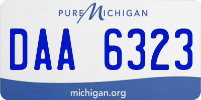 MI license plate DAA6323