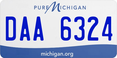 MI license plate DAA6324