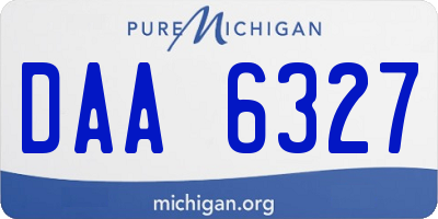 MI license plate DAA6327