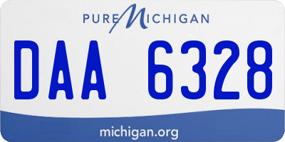 MI license plate DAA6328