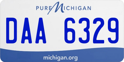 MI license plate DAA6329