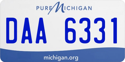 MI license plate DAA6331