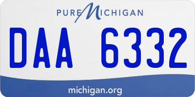 MI license plate DAA6332