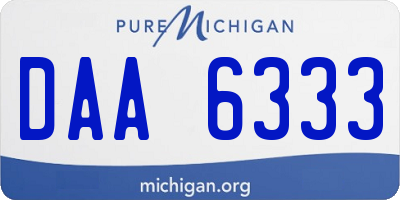 MI license plate DAA6333