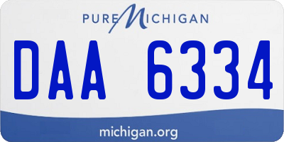 MI license plate DAA6334