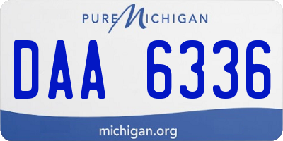 MI license plate DAA6336