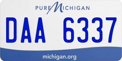 MI license plate DAA6337