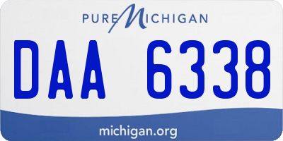 MI license plate DAA6338