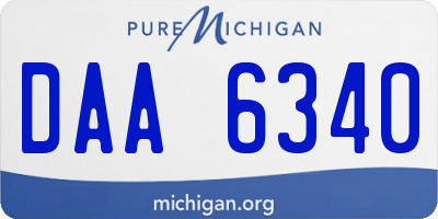 MI license plate DAA6340