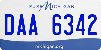 MI license plate DAA6342