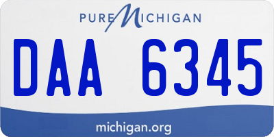 MI license plate DAA6345