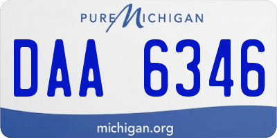 MI license plate DAA6346