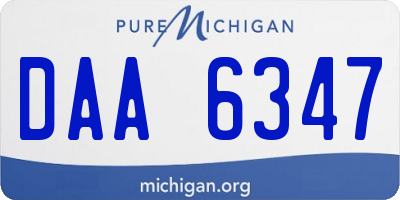 MI license plate DAA6347