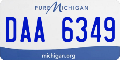 MI license plate DAA6349
