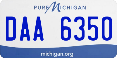 MI license plate DAA6350