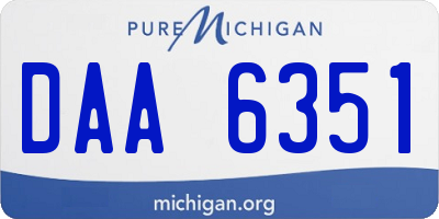 MI license plate DAA6351