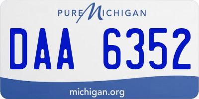 MI license plate DAA6352