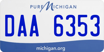 MI license plate DAA6353