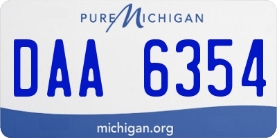 MI license plate DAA6354