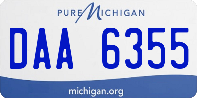 MI license plate DAA6355