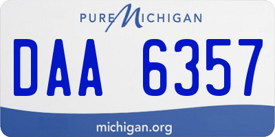 MI license plate DAA6357