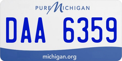 MI license plate DAA6359