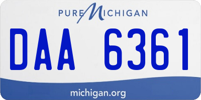 MI license plate DAA6361