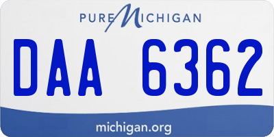 MI license plate DAA6362