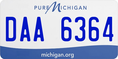 MI license plate DAA6364