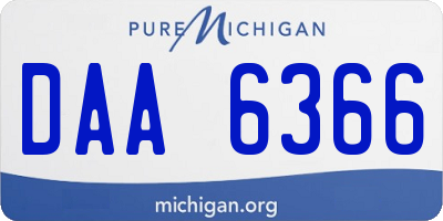 MI license plate DAA6366