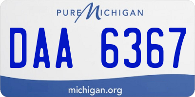 MI license plate DAA6367