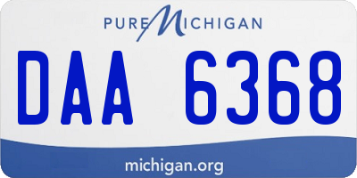 MI license plate DAA6368