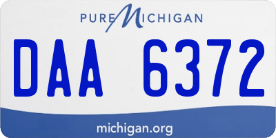 MI license plate DAA6372