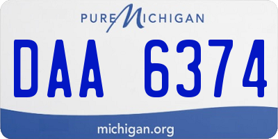 MI license plate DAA6374