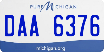 MI license plate DAA6376