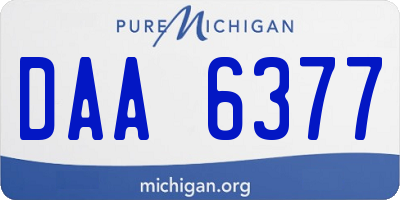 MI license plate DAA6377