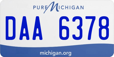 MI license plate DAA6378