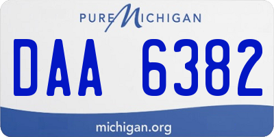 MI license plate DAA6382