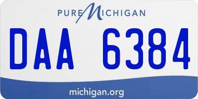 MI license plate DAA6384