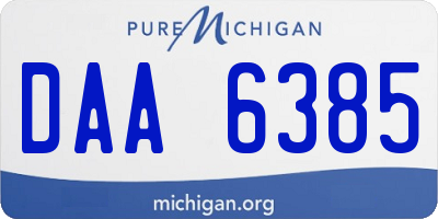 MI license plate DAA6385