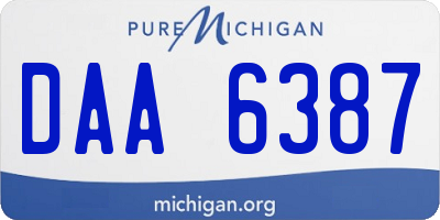 MI license plate DAA6387