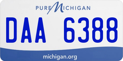 MI license plate DAA6388