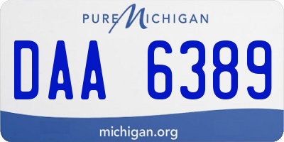 MI license plate DAA6389