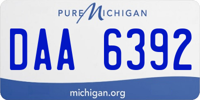 MI license plate DAA6392