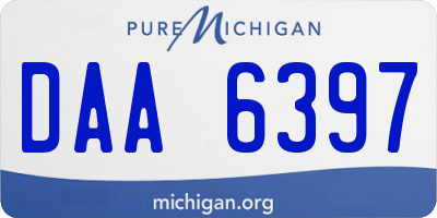 MI license plate DAA6397